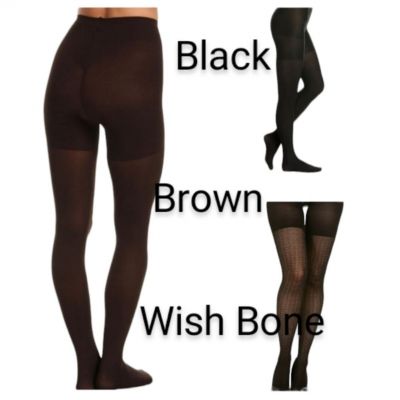 Lot of 3 Spanx Shaping Tights Black, Brown, Textured Wish Bone size 2/B